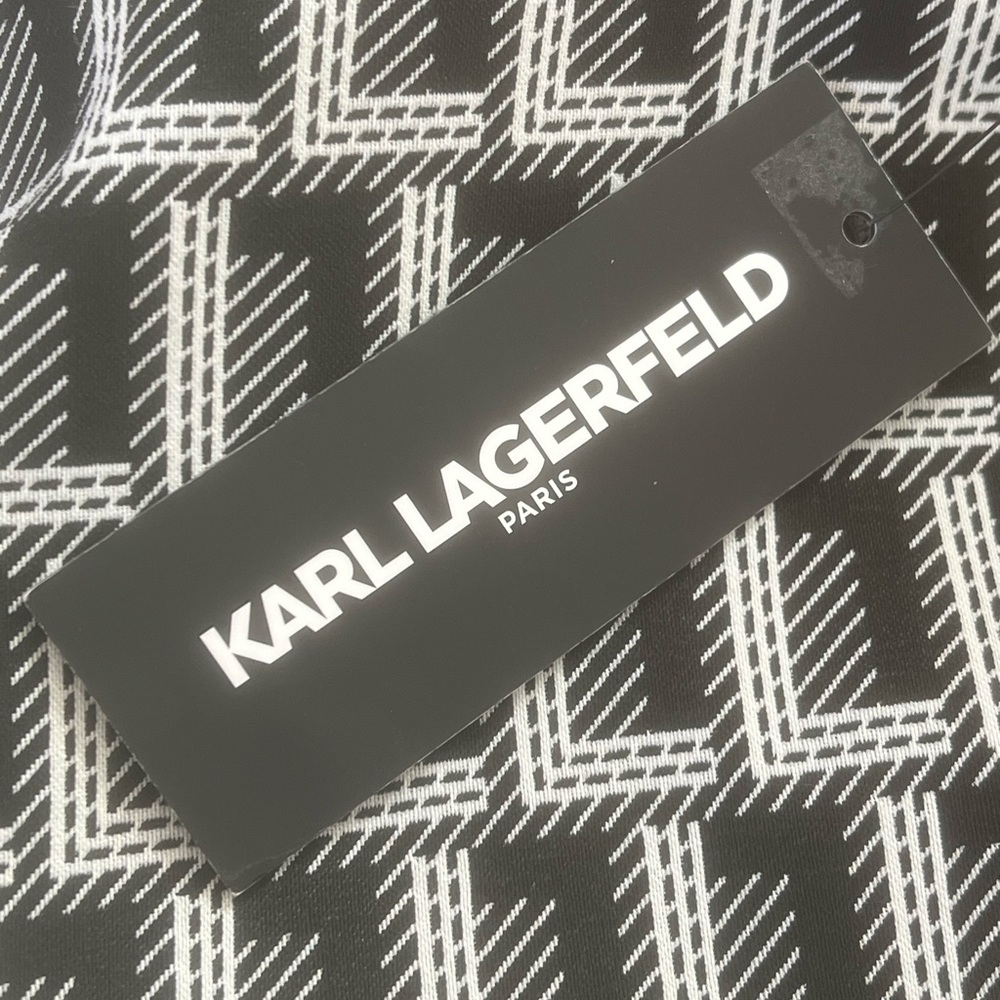 Karl Lagerfeld‎ Paris Women's Black Monogrammed Straight-Leg Pants Size 6 - Picture 5 of 7